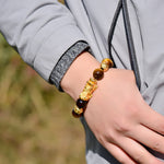 Buddha Stones Natural Tiger Eye Pixiu Fu Character Om Mani Padme Hum Bead Courage Bracelet