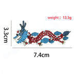 Buddha Stones Blue Dragon Red Turquoise Luck Brooch