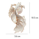 FREE Today: Luck and Wealth Glazed Koi Fish Pearl Brooch