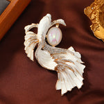 FREE Today: Luck and Wealth Glazed Koi Fish Pearl Brooch