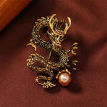 FREE Today: Protection and Strength Domineering Dragon Pearl Brooch