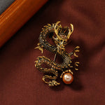 FREE Today: Protection and Strength Domineering Dragon Pearl Brooch