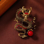 FREE Today: Protection and Strength Domineering Dragon Pearl Brooch