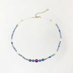 Buddha Stones Natural Blue Aventurine White Jade Bead Calm Necklace