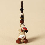 FREE Today: Wisdom and Peace Chinese Zodiac Linden Wood Engraved Plum Blossom Peace Safe Om Mani Padme Hum Key Chain
