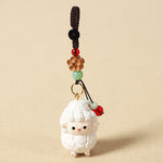FREE Today: Wisdom and Peace Chinese Zodiac Linden Wood Engraved Plum Blossom Peace Safe Om Mani Padme Hum Key Chain