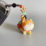 FREE Today: Purity and Focus Orange Tabby Cat Linden Wood Peach Wood Peace Safe Plum Blossom Om Mani Padme Hum Purity Key Chain