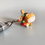Buddha Stones Orange Tabby Cat Linden Wood Peach Wood Peace Safe Plum Blossom Om Mani Padme Hum Purity Key Chain