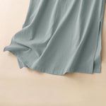 Buddha Stones Summer Minimalist Side Slit Solid Women's Summer Sleeveless Dress With Pocket