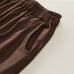 Buddha Stones Spring Casual Elastic Waist Pleated Solid Women's Harem Pants With Pockets