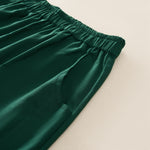 Buddha Stones Spring Casual Elastic Waist Pleated Solid Women's Harem Pants With Pockets