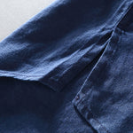 Buddha Stones Summer Casual Mandarin Collar Frog Button Solid Linen Men's Short Sleeve Shirt