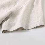 Buddha Stones Summer Minimalist Button-Up Side Slit Solid Linen Men's Short Sleeve Shirt