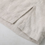 Buddha Stones Summer Minimalist Button-Up Side Slit Solid Linen Men's Short Sleeve Shirt