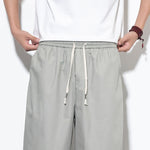 Buddha Stones Summer Casual Drawstring Side Slit Solid Cotton Men's Harem Pants With Pockets