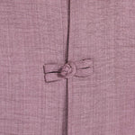Buddha Stones Summer Tang Style Mandarin Collar Frog Button Solid Men's Elbow-Length Sleeve Shirts