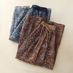 Buddha Stones Summer Drawstring Floral Print Lace-up Women's Skirts With Pockets