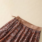 Buddha Stones Summer Drawstring Floral Print Lace-up Women's Skirts With Pockets