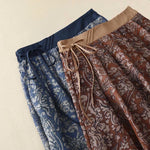 Buddha Stones Summer Drawstring Floral Print Lace-up Women's Skirts With Pockets