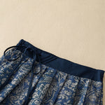 Buddha Stones Summer Drawstring Floral Print Lace-up Women's Skirts With Pockets