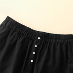 Buddha Stones Summer Minimalist Button-Up Elastic Waist Solid Women's Shorts With Pockets