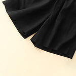 Buddha Stones Summer Minimalist Button-Up Elastic Waist Solid Women's Shorts With Pockets
