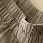 Buddha Stones Summer Minimalist Button-Up Elastic Waist Solid Women's Shorts With Pockets