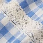 Buddha Stones Summer Pleated Yoke Gingham Check Women's Sleeveless T-Shirts Tank Top