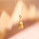 Buddha Stones 925 Sterling Silver Hetian Jade Peanut Good Things Happen Prosperity Necklace Pendant