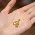 Buddha Stones 925 Sterling Silver Hetian Jade Peanut Good Things Happen Prosperity Necklace Pendant