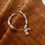 Buddha Stones Pearl Bead Peanut Good Things Happen Wisdom Bracelet