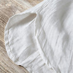 Buddha Stones Summer Half Buttons Rolled Sleeves Design Cotton Linen Men's Short Sleeve Shirt