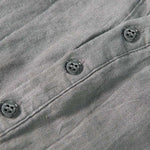 Buddha Stones Summer Half Buttons Rolled Sleeves Design Cotton Linen Men's Short Sleeve Shirt