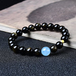 Buddha Stones Natural Gold Sheen Obsidian Beads Protection Bracelet
