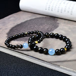 Buddha Stones Natural Gold Sheen Obsidian Beads Protection Bracelet