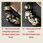 Buddha Stones Natural Gold Sheen Obsidian PiXiu Om Mani Padme Hum Protection Rope Bracelet