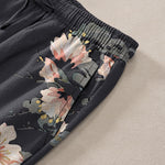 Buddha Stones Cotton Oriental Dragon Lotus Pattern Men's Tapered Pants With Pockets