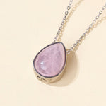 Buddha Stones Natural Blue Lace Agate Rose Quartz Black Onyx Teardrop Design Balance Necklace Pendant