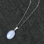 Buddha Stones Natural Blue Lace Agate Clarity Chain Necklace Pendant