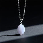 Buddha Stones Natural Blue Lace Agate Clarity Chain Necklace Pendant