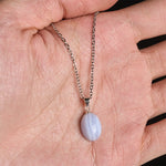Buddha Stones Natural Blue Lace Agate Clarity Chain Necklace Pendant