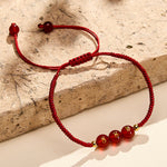 Buddha Stones Angel Number Red String Red Agate Beads Luck Braided Adjustable Bracelet