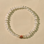 Buddha Stones Natural Clear Quartz 925 Sterling Silver Koi Fish Healing Bracelet