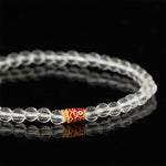 Buddha Stones Natural Clear Quartz 925 Sterling Silver Koi Fish Healing Bracelet