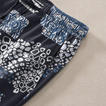 Buddha Stones Cotton Geometric Patchwork Pattern Men's Tapered Pants With Pockets