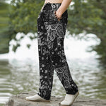 Buddha Stones Cotton Cashew Flowers Paisley Pattern Men's Tapered Pants With Pockets
