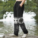 Buddha Stones Cotton Bandana Mosaic Pattern Men's Tapered Pants With Pockets