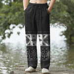Buddha Stones Cotton Bandana Mosaic Pattern Men's Tapered Pants With Pockets