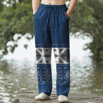 Buddha Stones Cotton Bandana Mosaic Pattern Men's Tapered Pants With Pockets