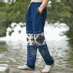 Buddha Stones Cotton Bandana Mosaic Pattern Men's Tapered Pants With Pockets
